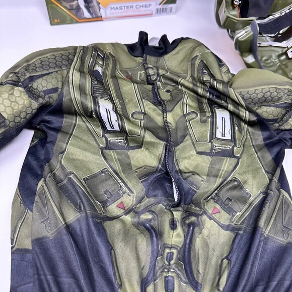 Halo Master Chief Halloween Costume 2 Piece Jumpsuit Mask Boy Medium (8-10) - Picture 7 of 9